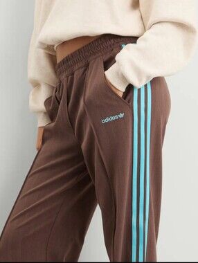 Adidas Originals Tailored Track Pants In Auburn With Blue Stripes